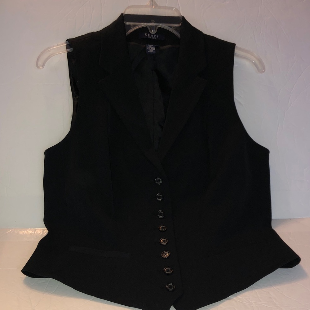 Chaps Women's Elegant Black Buttoned Vest/Waist Coat - Medium